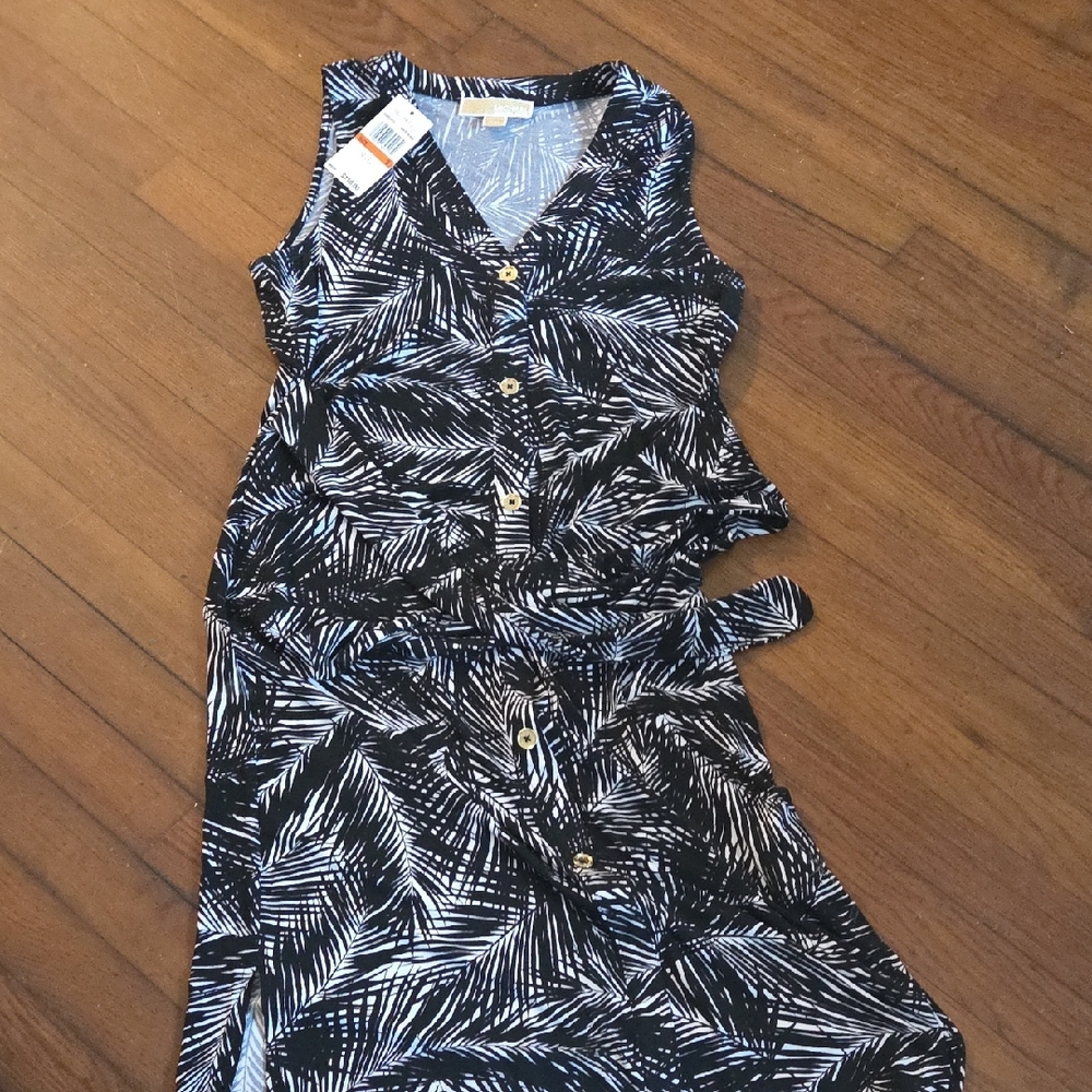 MICHAEL Michael Kors Asymmetrical Dress in Black and White